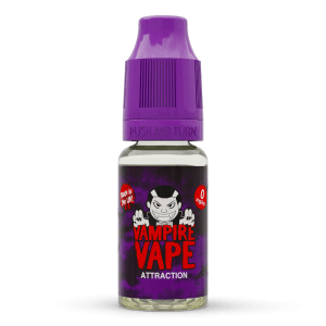 Vampire Vape Attraction | Vampire Vape Juice | Fresh red berries with ripe dark fruits. A refreshing summer juice with a cool menthol after taste. Choose from 0mg to 18mg nicotine strength. Multi-pack deals available from www.nicjuice.co.uk