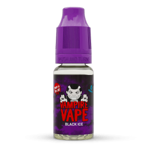 Vampire Vape Black Ice E-Liquid | Vampire Vape Juice | Black Ice is based on the iconic Blackjack sweets. A bold flavoured blend of sweet aniseed with a minty kick. Choose from 0mg to 18mg nicotine strength. Multi-pack deals available from www.nicjuice.co.uk