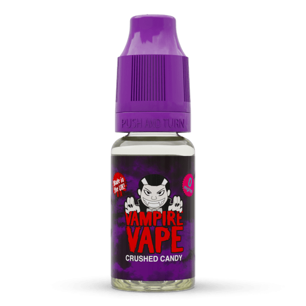 Vampire Vape Crushed Candy E-Liquid - Crushed Candy | Vampire Vape Juice | Crushed Candy is a fruity blend of fresh strawberries and sweet watermelon with a candy crunch. Choose from 0mg to 18mg nicotine strength. Multi-pack deals available from www.nicjuice.co.uk