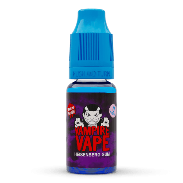 Vampire Vape Heisenberg Gum E-Liquid | Vampire Vape Juice | Heisenberg flavour blended perfectly with a sweet and subtle hint of bubble gum. Choose from 0mg to 18mg nicotine strength. Multi-pack deals available from www.nicjuice.co.uk