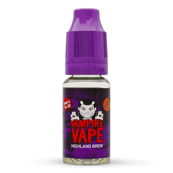 Vampire Vape Highland Brew E-Liquid | Vampire Vape Juice | Highland Brew is a bold, fizzy flavour that captures the indescribable flavours of Scotland’s favourite beverage. Choose from 0mg to 18mg nicotine strength. Multi-pack deals available from www.nicjuice.co.uk