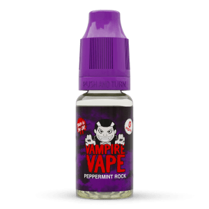 Vampire Vape Peppermint Rock E-Liquid | Vampire Vape Juice | Light and mildly floral, mixed with a sweetened menthol peppermint which is refreshing and palate cleansing. Choose from 0mg to 18mg nicotine strength. Multi-pack deals available from www.nicjuice.co.uk