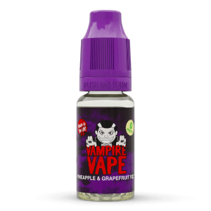 Vampire Vape Pineapple & Grapefruit Fizz E-Liquid | Vampire Vape Juice | Bursting with fresh Caribbean flavours. A sweet Pineapple inhale and a tangy grapefruit exhale. Choose from 0mg to 18mg nicotine strength. Multi-pack deals available from www.nicjuice.co.uk