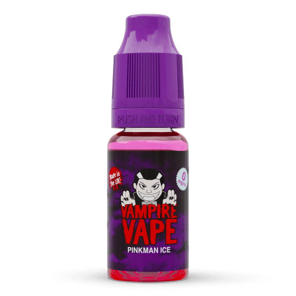 Vampire Vape Pinkman Ice E-Liquid - Pinkman Ice | Vampire Vape Juice | Pinkman Ice is a blend of red fruits infused with an icy blast. Based on one of Vampire Vape's most popular flavours with the addition of a refreshingly icy aftertaste. Choose from 0mg to 18mg nicotine strength. Multi-pack deals available from www.nicjuice.co.uk