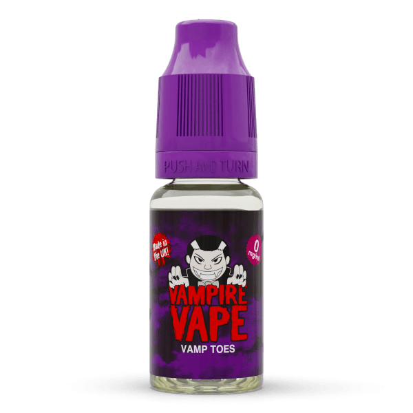 Vampire Vape Vamp Toes E-Liquid in 0, 3, 6, 12 & 18mg | 10 for £25 at NIC JUICE ONLINE VAPE STORE. SHIP FREE OVER £30. Vampire Vape Vamp Toes E-Liquid